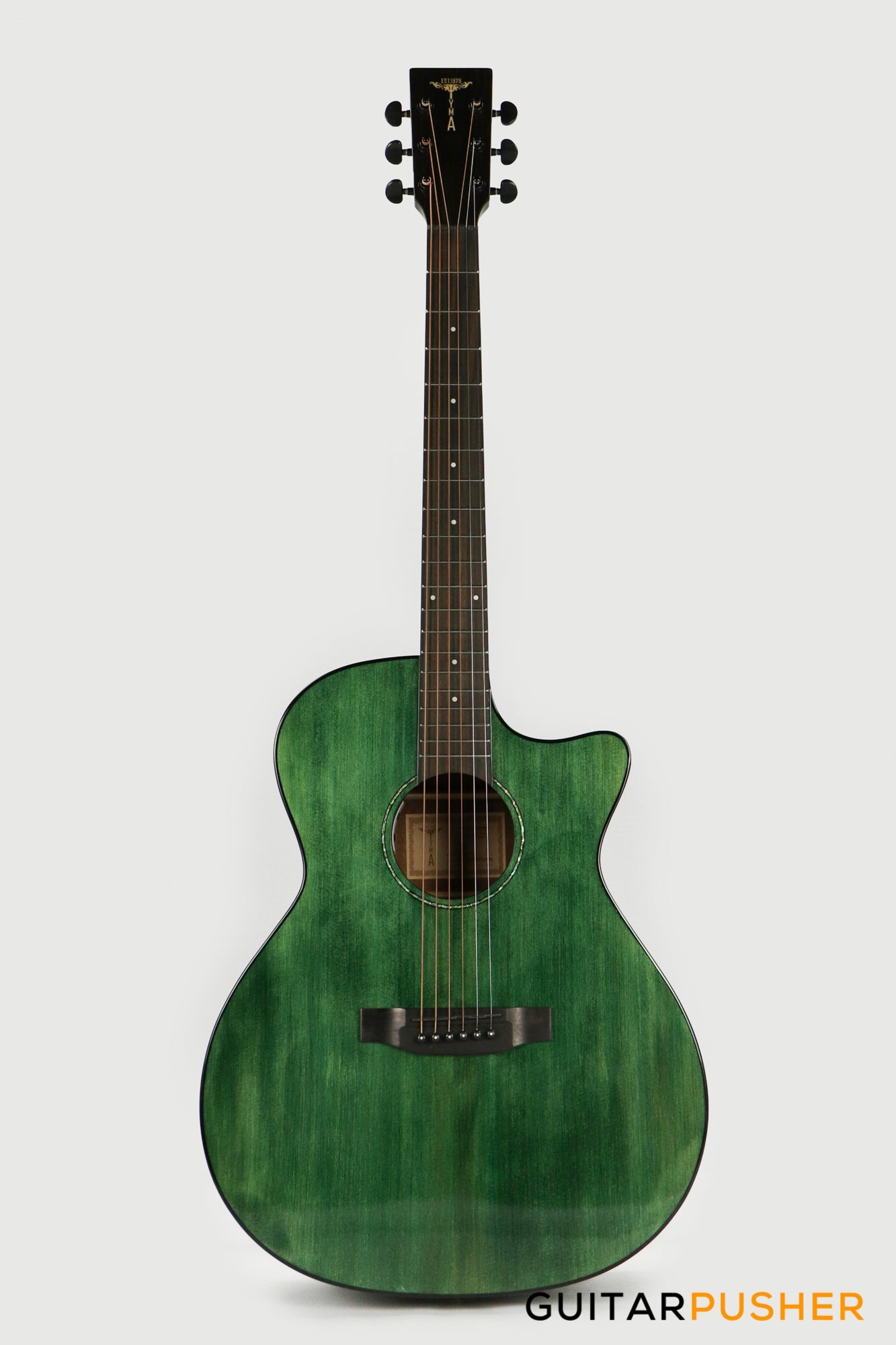 Tyma G-3 CGE Solid Sitka Spruce Top Mahogany Auditorium Acoustic-Electric Guitar with T-200 preamp (Coral Green)
