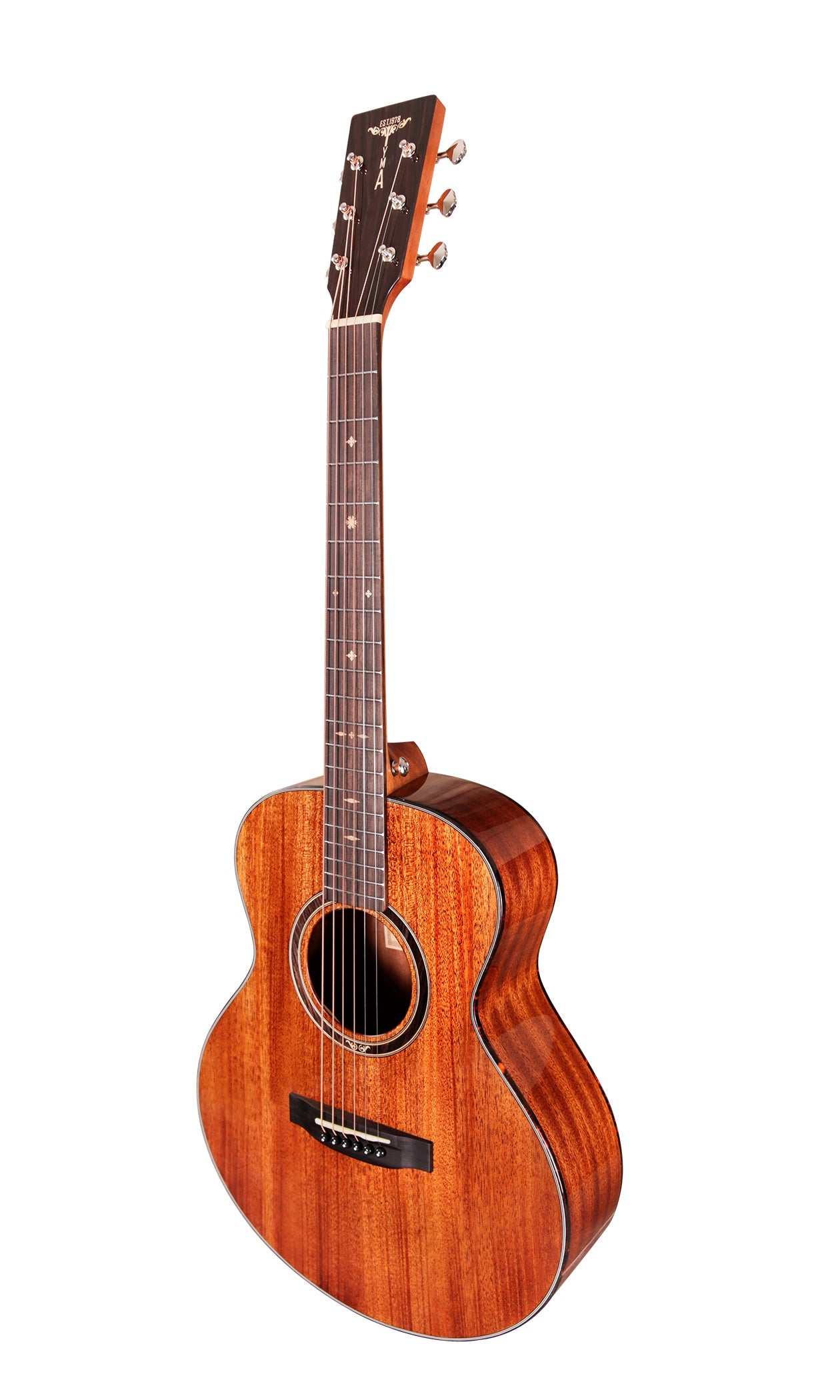 Tyma M-12ME Solid Mahogany Top All-Mahogany Mini Jumbo Acoustic-Electric Guitar with Fishman Presys II