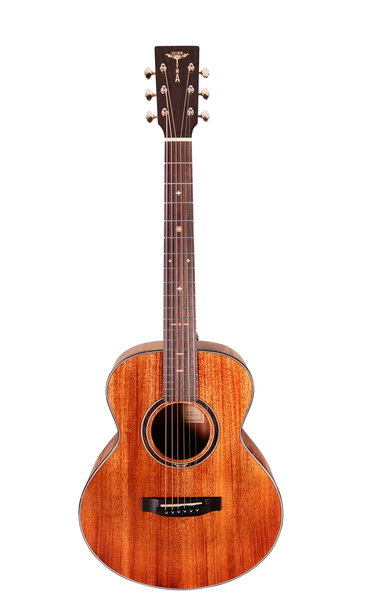 Tyma M-12ME Solid Mahogany Top All-Mahogany Mini Jumbo Acoustic-Electric Guitar with Fishman Presys II