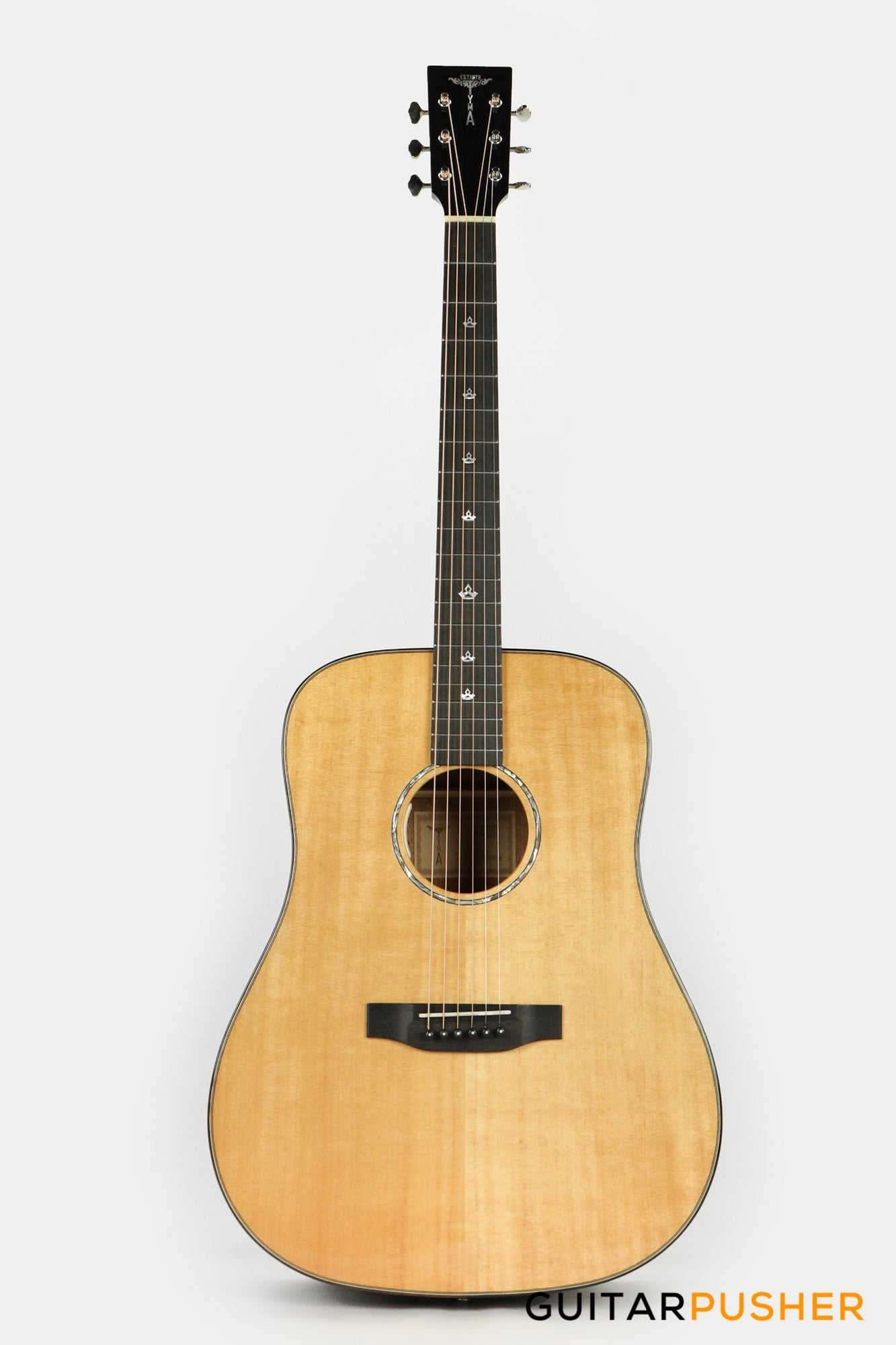 Tyma TD-10E Solid Sitka Spruce Top African Peach Core Dreadnought Acoustic-Electric Guitar with T-200 preamp