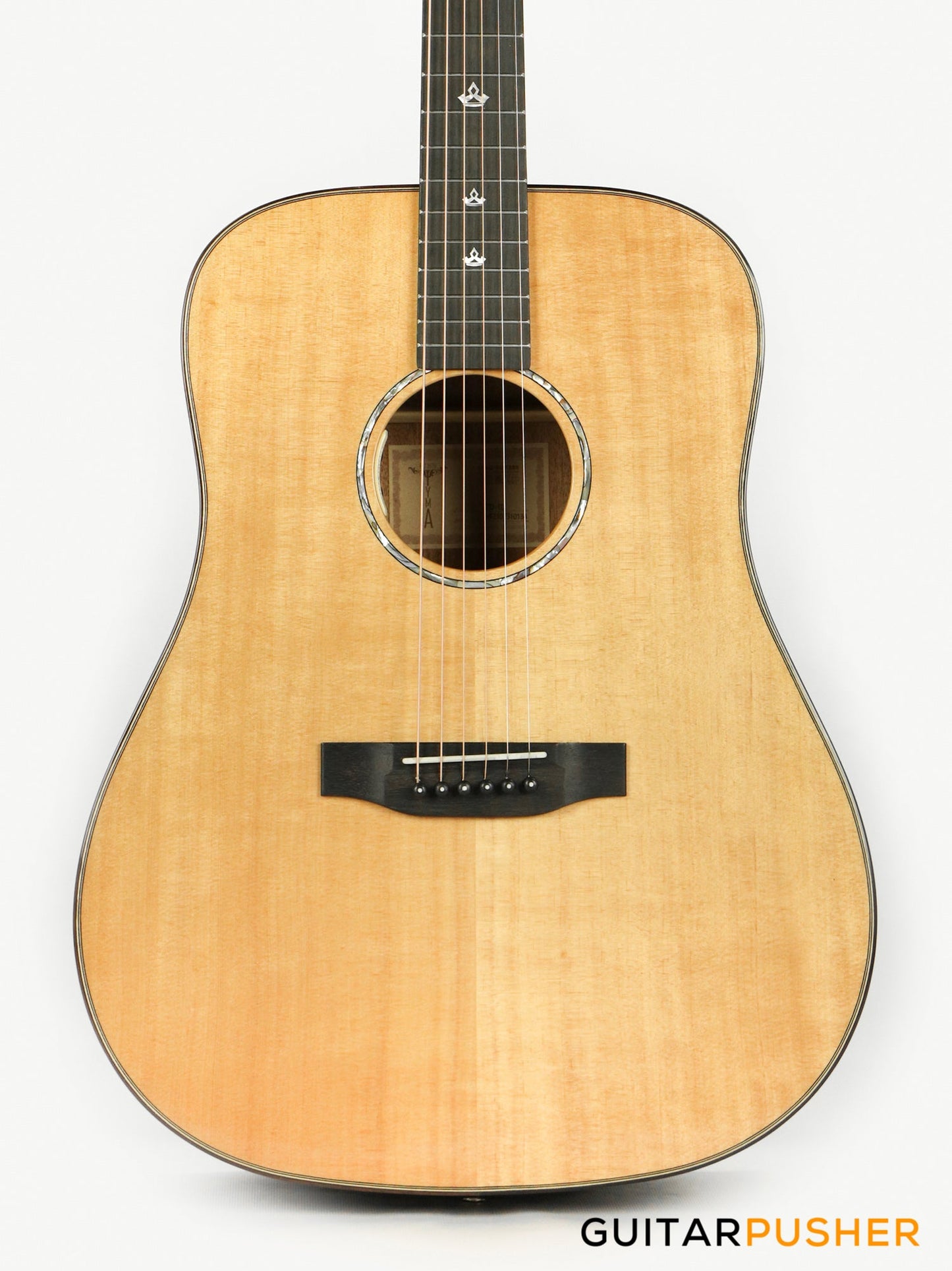 Tyma TD-10E Solid Sitka Spruce Top African Peach Core Dreadnought Acoustic-Electric Guitar with T-200 preamp