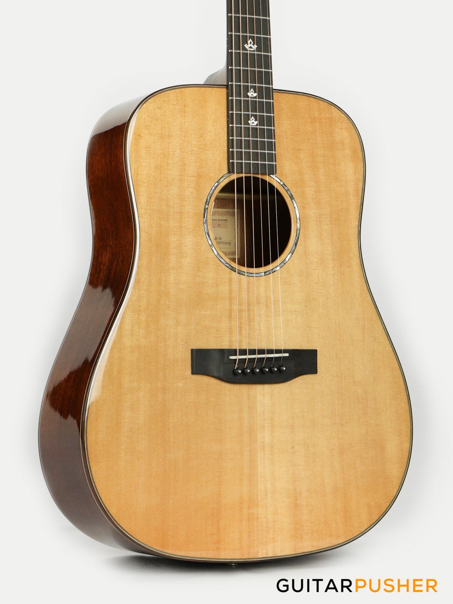 Tyma TD-10E Solid Sitka Spruce Top African Peach Core Dreadnought Acoustic-Electric Guitar with T-200 preamp