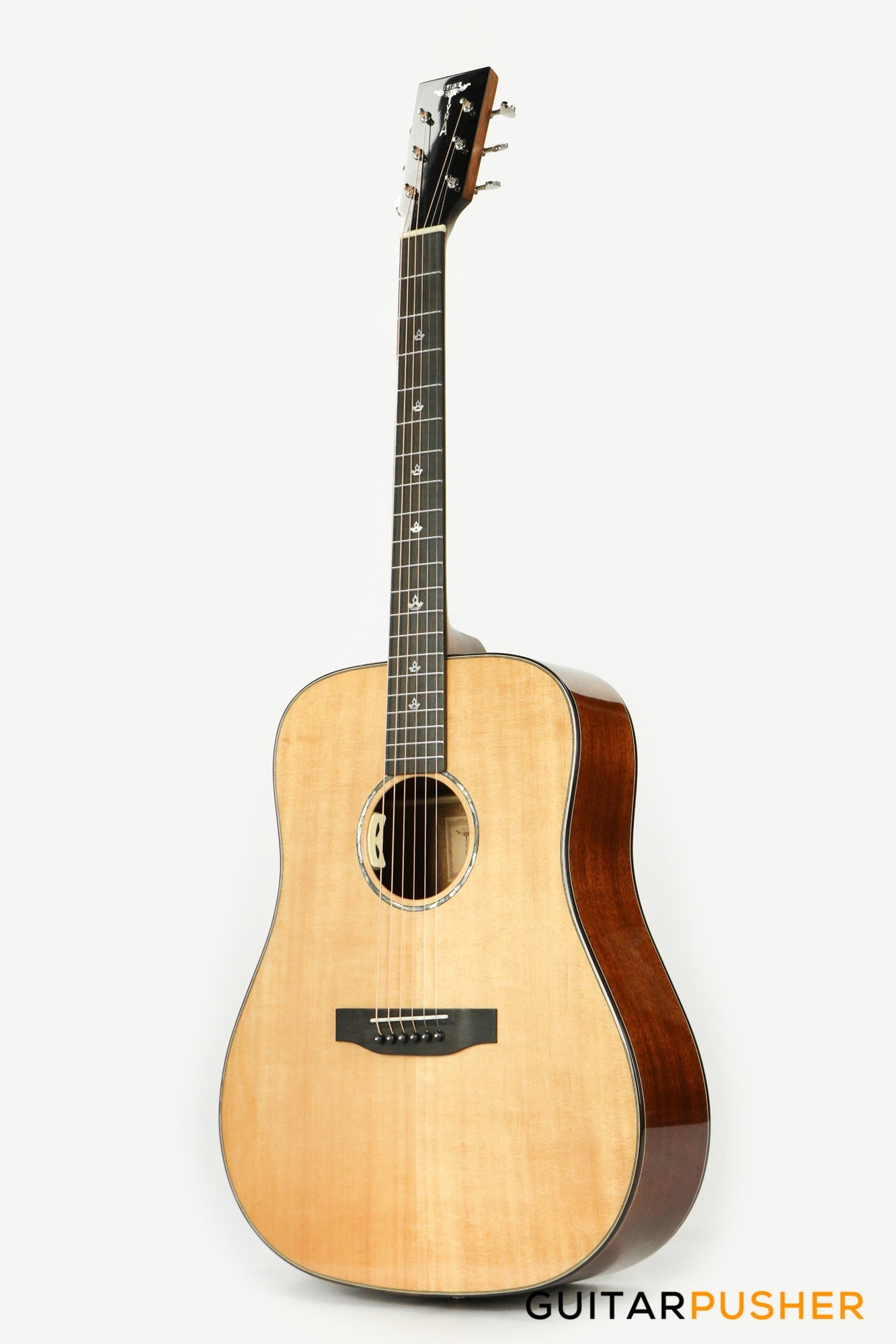 Tyma TD-10E Solid Sitka Spruce Top African Peach Core Dreadnought Acoustic-Electric Guitar with T-200 preamp