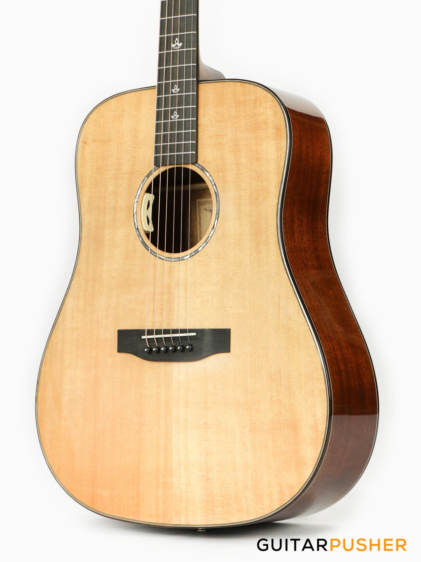 Tyma TD-10E Solid Sitka Spruce Top African Peach Core Dreadnought Acoustic-Electric Guitar with T-200 preamp