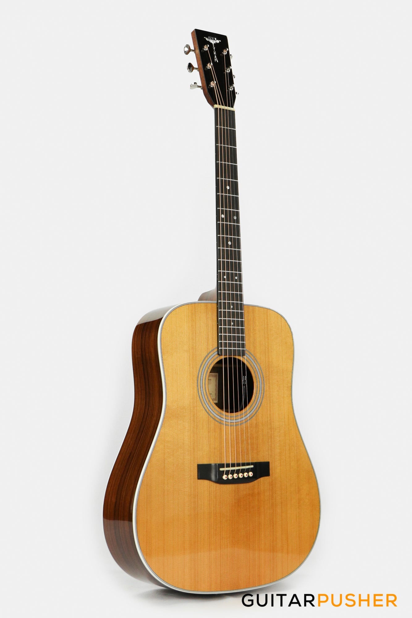 Tyma TD-28E All-Solid Wood Sitka Spruce Top Indian Rosewood Dreadnought Acoustic-Electric Guitar with Fishman Ellipse Matrix Blend Dual Pickups