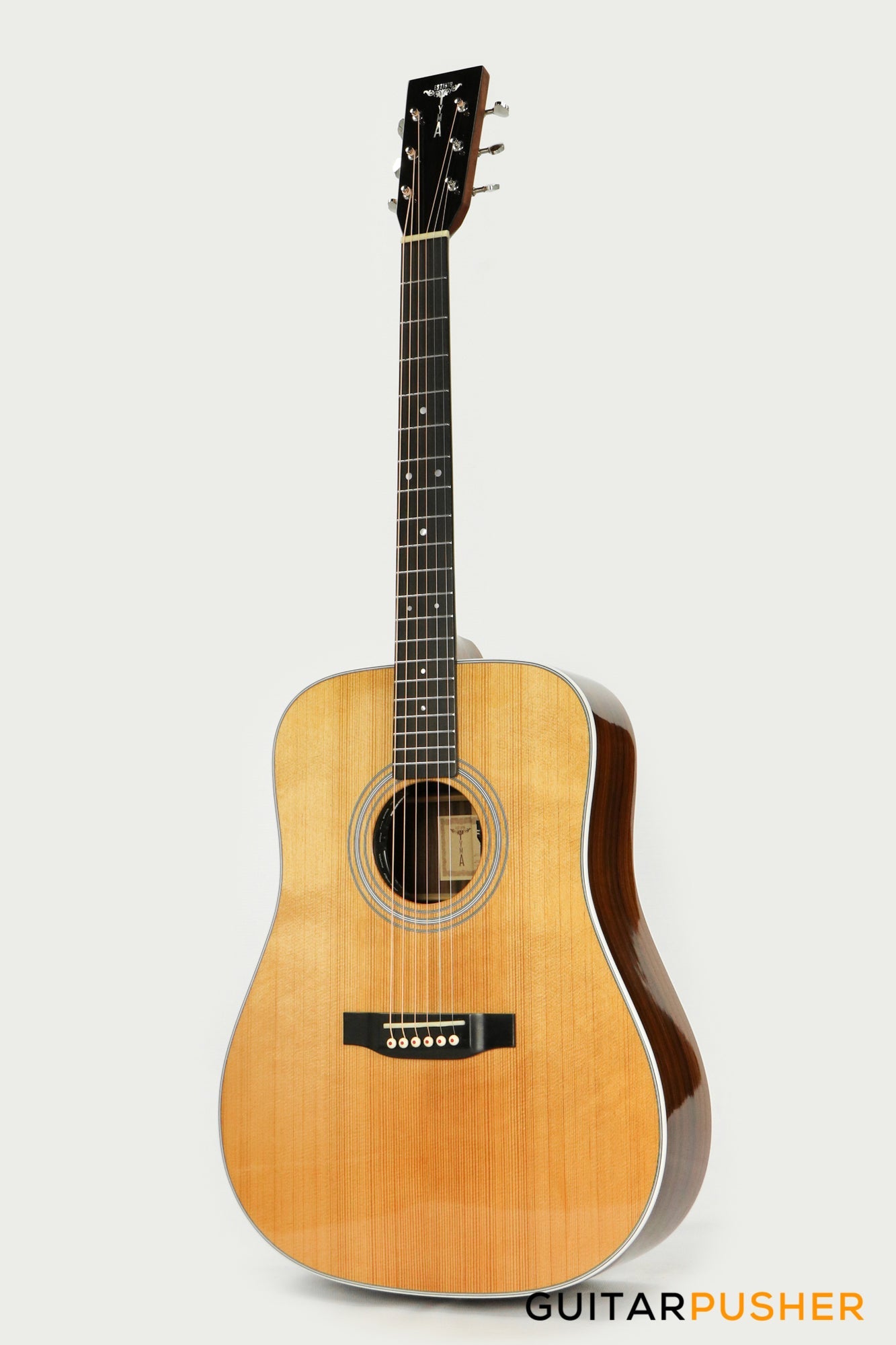 Tyma TD-28E All-Solid Wood Sitka Spruce Top Indian Rosewood Dreadnought Acoustic-Electric Guitar with Fishman Ellipse Matrix Blend Dual Pickups