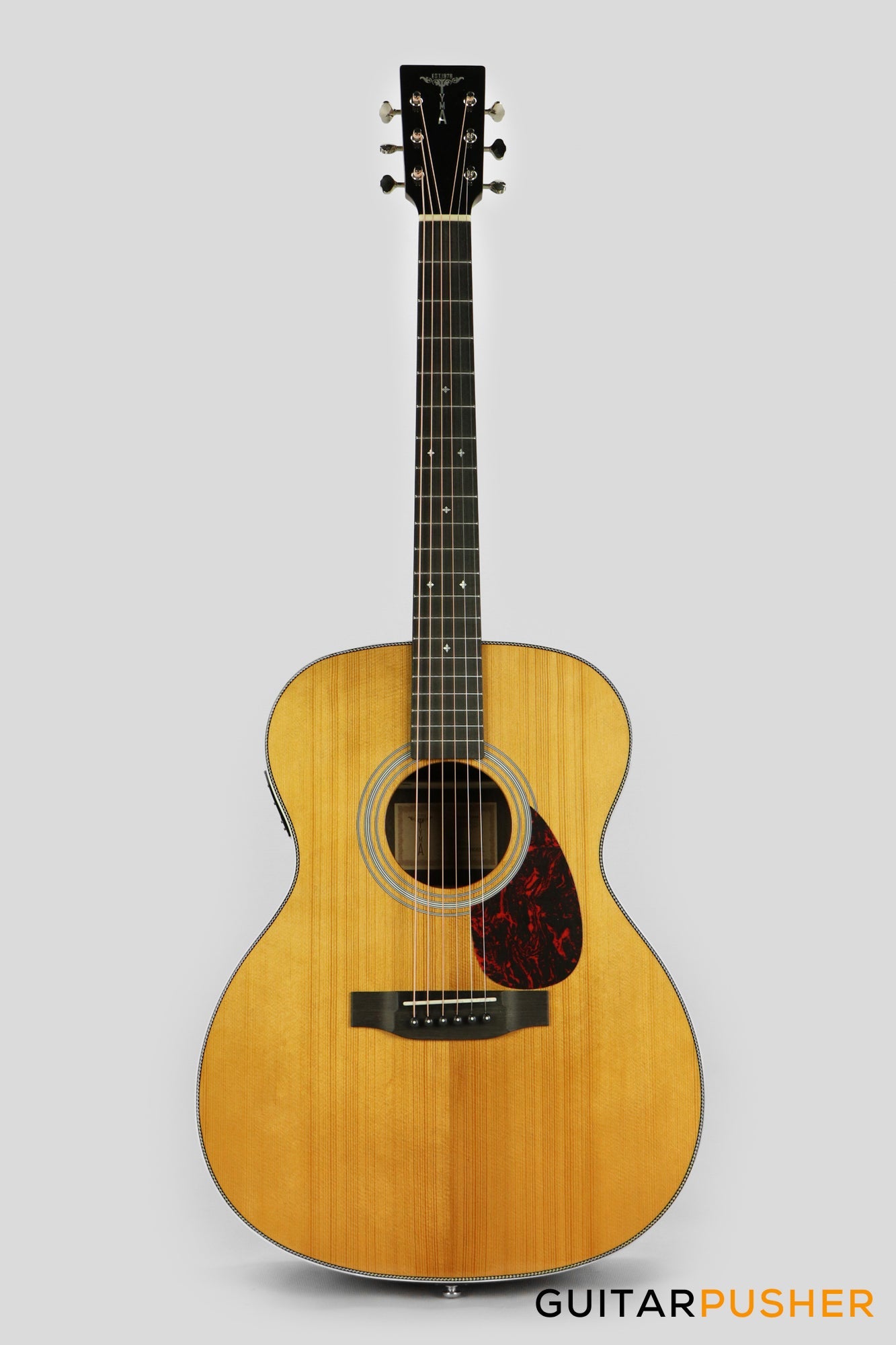 Tyma TF-12E Solid Sitka Spruce Top Indian Rosewood OM Acoustic-Electric Guitar