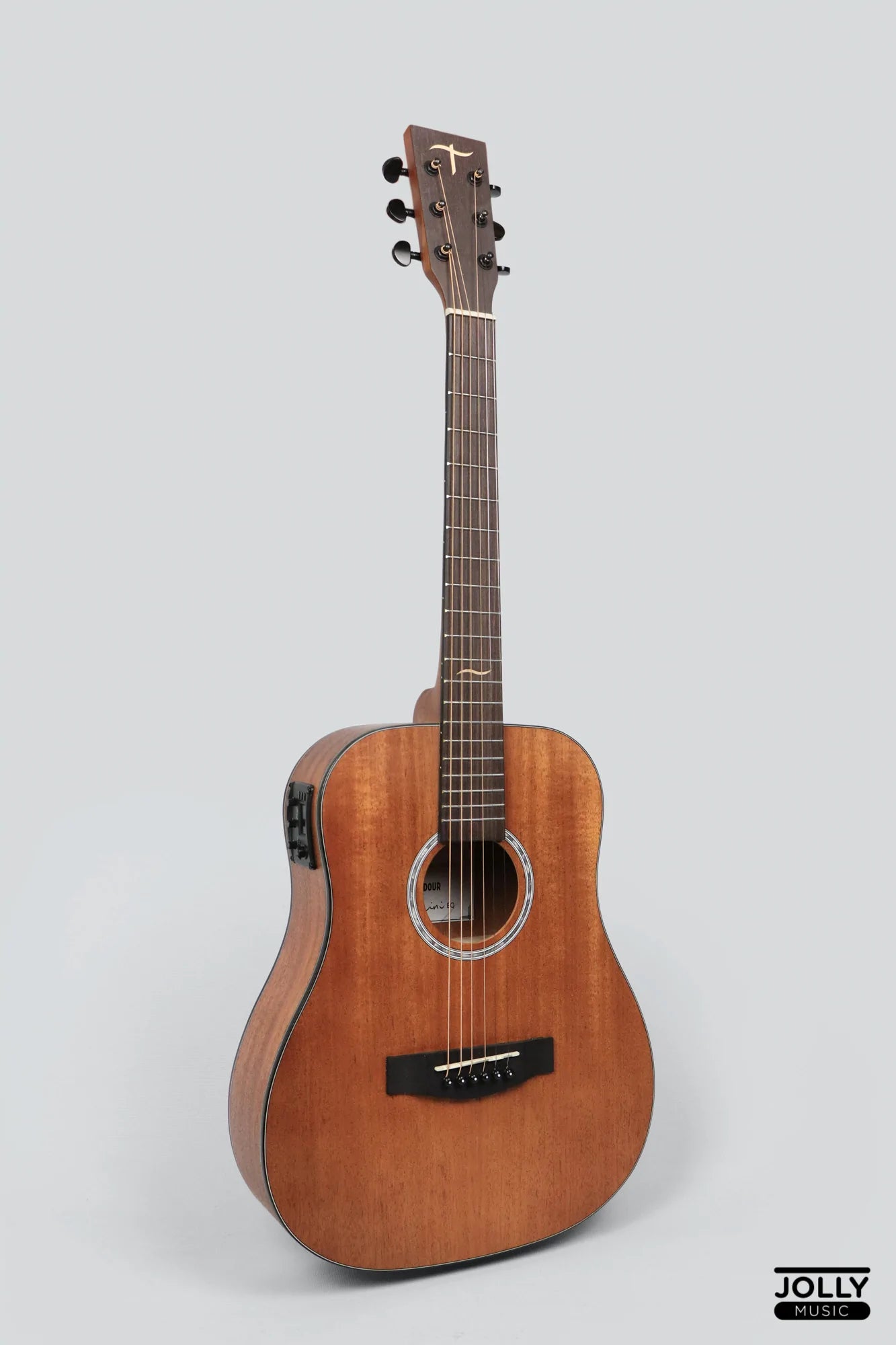JCraft Troubadour Taka Mini EQ Little Dread All-Mahogany 36" Acoustic Guitar with Pickups and bag