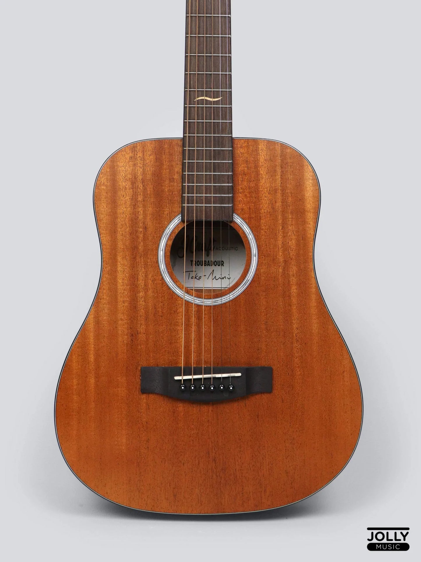 JCraft Troubadour Taka Mini Little Dreadnought All-Mahogany 36" Acoustic Guitar with soft case