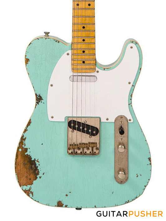 Vintage V59 ProShop Unique T-Style Single Coil Electric Guitar - Stripped Tobacco Blueburst