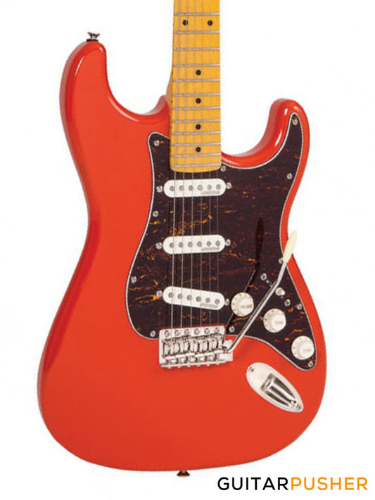 Vintage V6M Reissue S-Style Electric Guitar - Firenza Red
