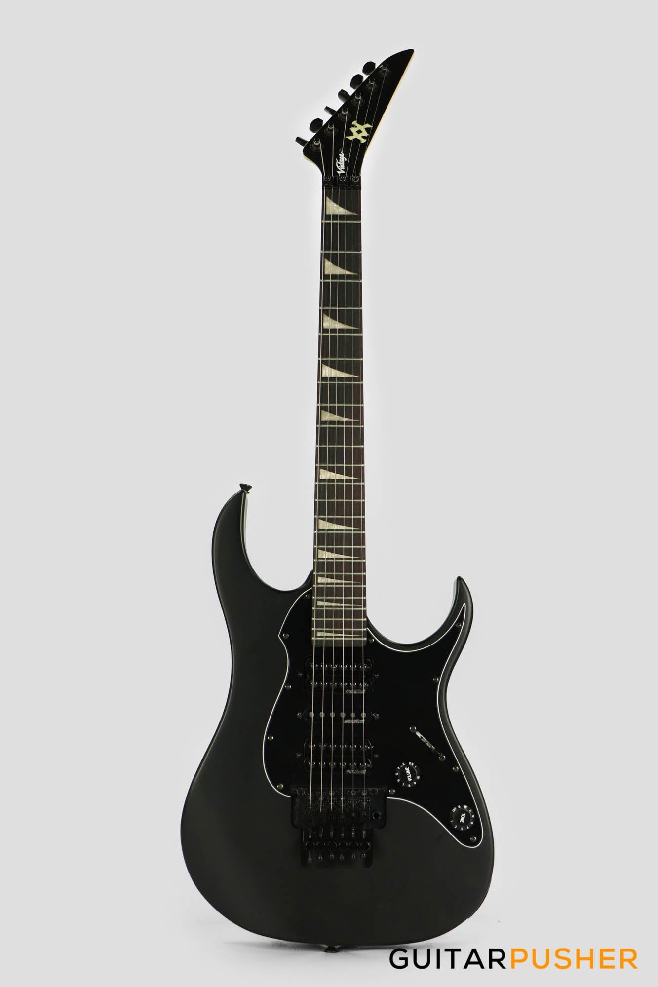 Vintage VR2000 VMX Raider Series Super S-Style w/ Floyd Rose (Satin Black)