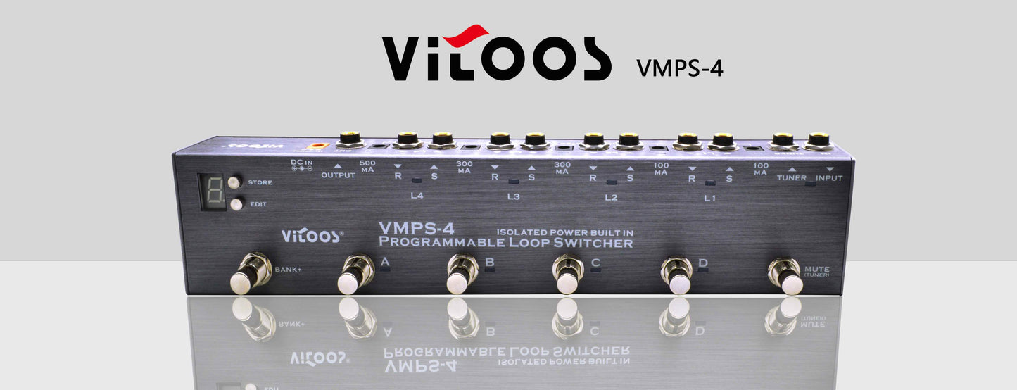 Vitoos VMPS-4 Effects Loop Programmable Switcher with Isolated Power Supply - GuitarPusher