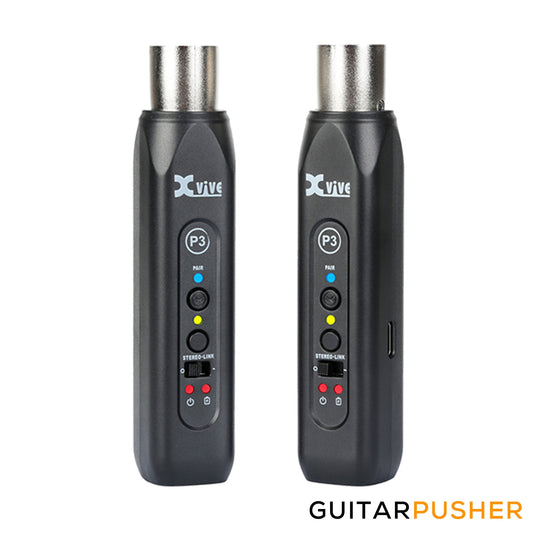 Xvive Audio P3D Wireless XLR Bluetooth Receiver for Bluetooth Adapter, Speakers, Bluetooth Audio Mixer, PA Systems, & DJ Systems - 2pcs. P3 (Black)