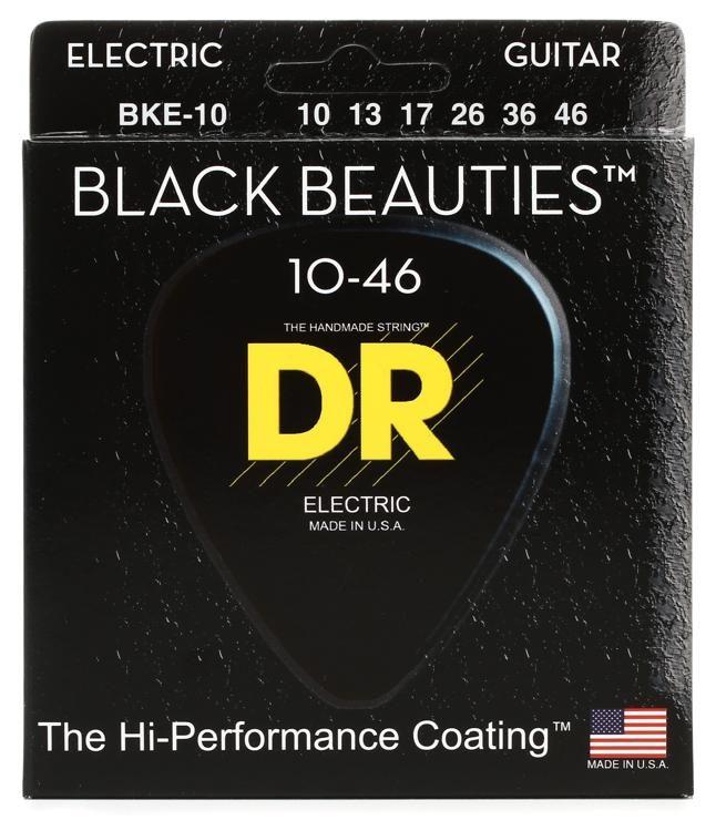 DR Black Beauties Coated Electric Guitar Standard Strings - GuitarPusher