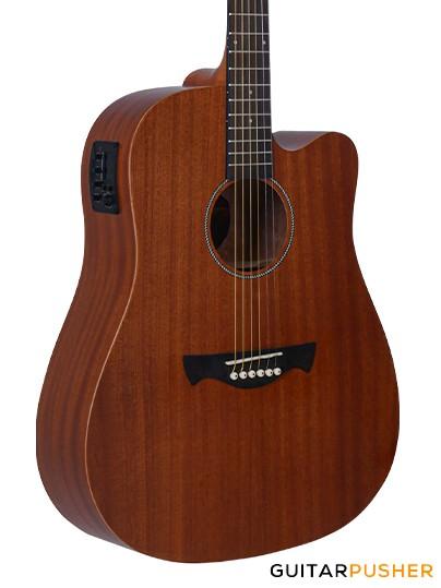 Tagima Kansas Mahogany Dreadnought Cutaway Acoustic-Electric Guitar - GuitarPusher