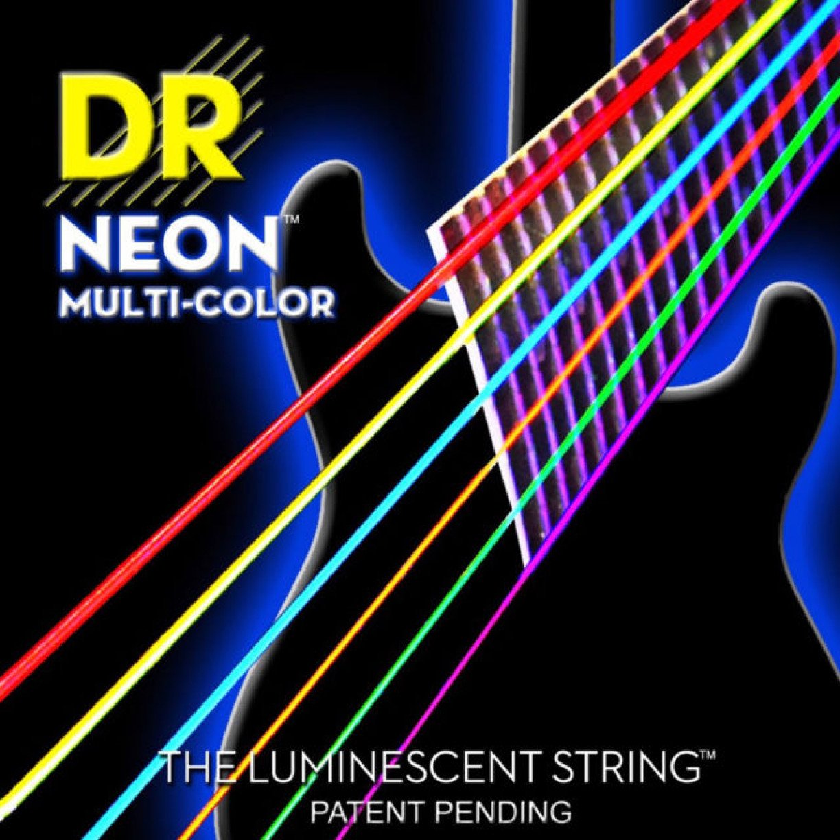 DR Neon Multi Color Coated Electric Guitar Standard Strings - GuitarPusher