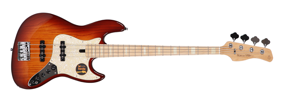 Sire V7 Swamp Ash 4-String (2nd Gen) JB Bass with Premium Gig Bag - Tobacco Sunburst